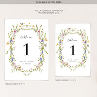 CHLOÉ Floral Wedding Table Numbers Printable