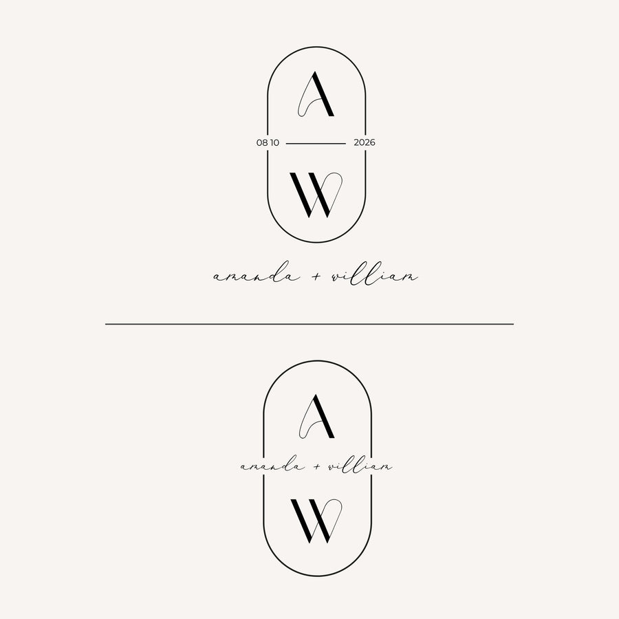 AMANDA Initials Wedding Logo