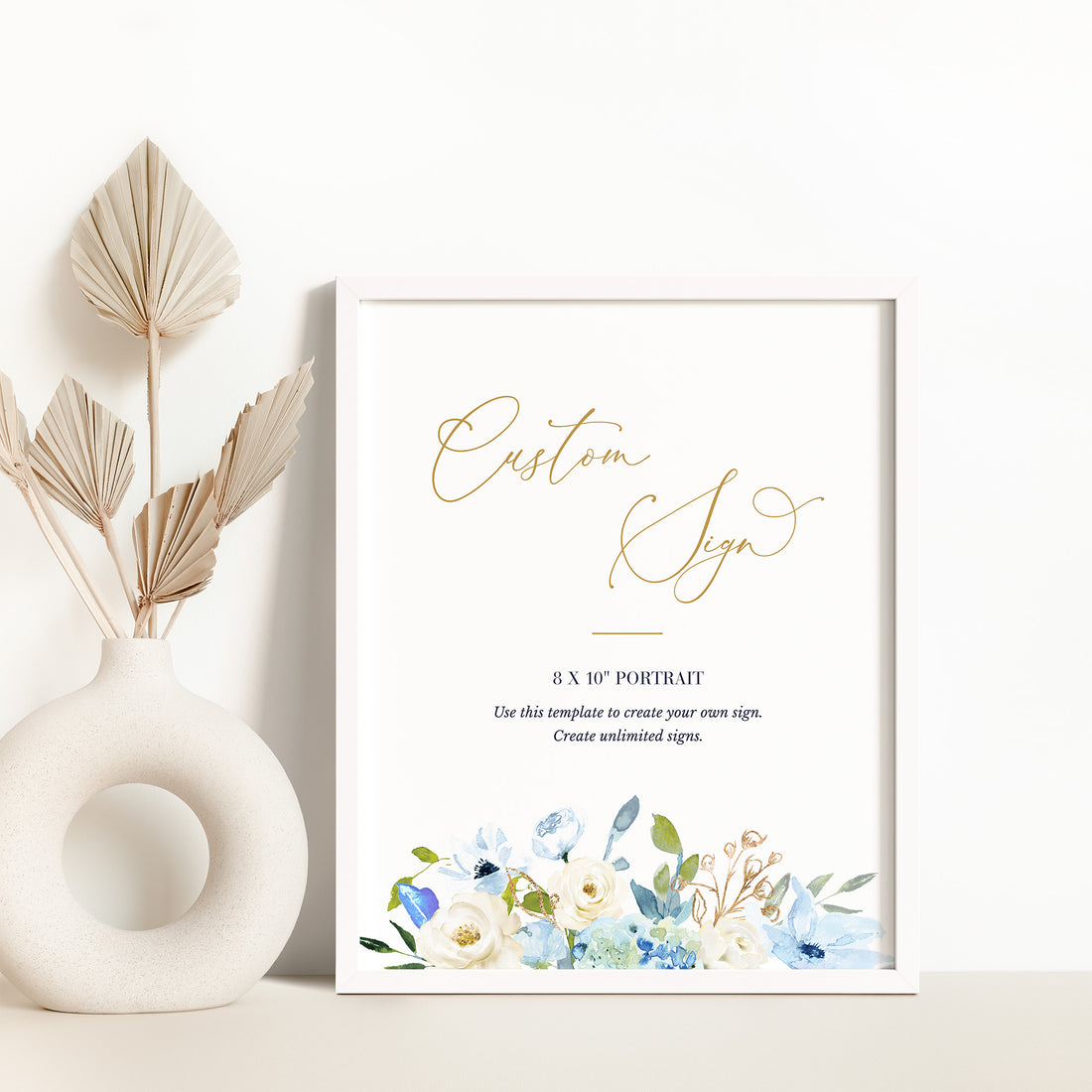 AZZURRA Small Wedding Sign Template