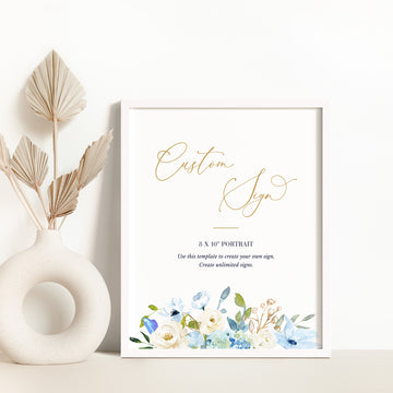 AZZURRA Small Wedding Sign Template