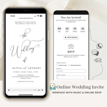 Online Wedding Invitation with Rsvp - Choose Any Design