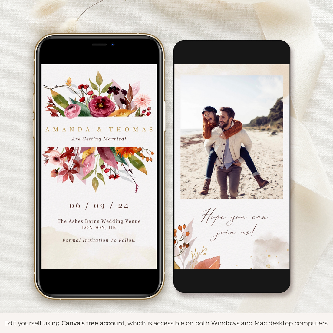 AMBRA Fall Wedding Save the Date Video Template