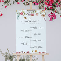 APRIL Wedding Order of Event Sign Printable