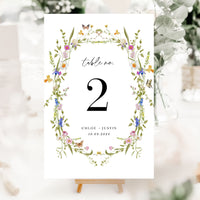 CHLOÉ Floral Wedding Table Numbers Printable