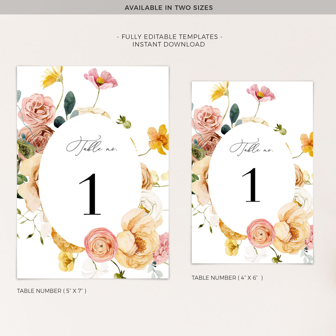 JUNE Wedding Table Numbers Printable