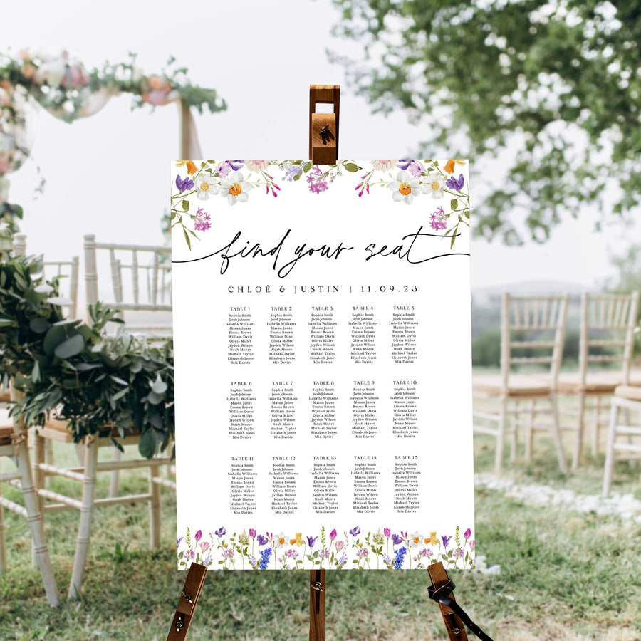 CHLOÉ Printable Wedding Seating Chart Template