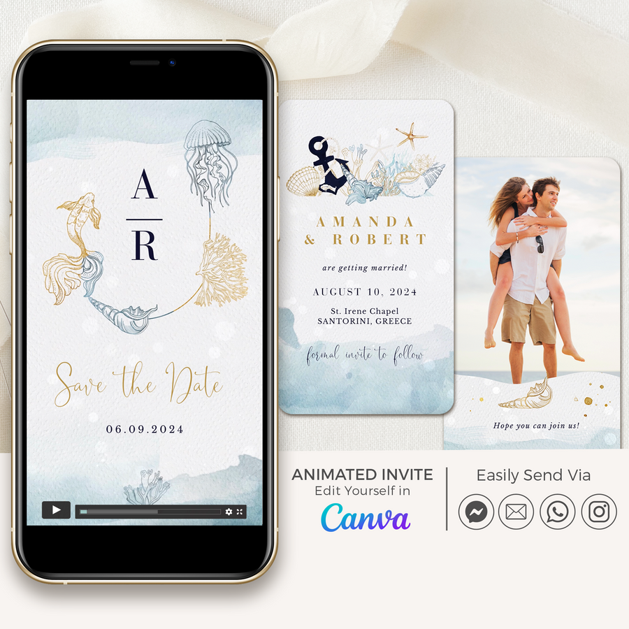 MARINA Ocean Theme Save the Date Video Template