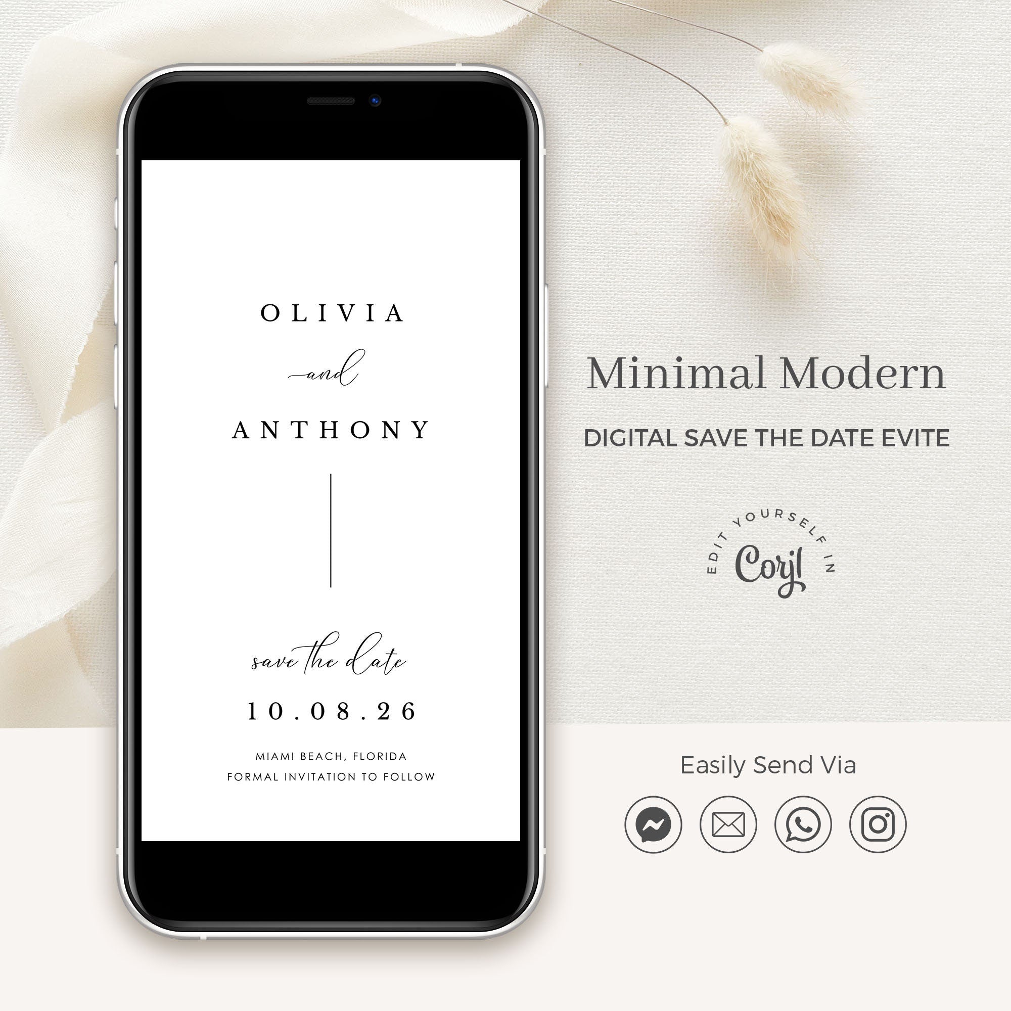 ELLA Minimal Save the Date Evite