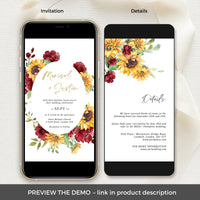 Sunflower Wedding Invitation Online