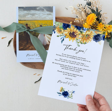 IVY Sunflower Wedding Thank You Card Template