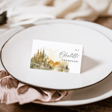 ARNA Fall Mountain Wedding Place Card Template