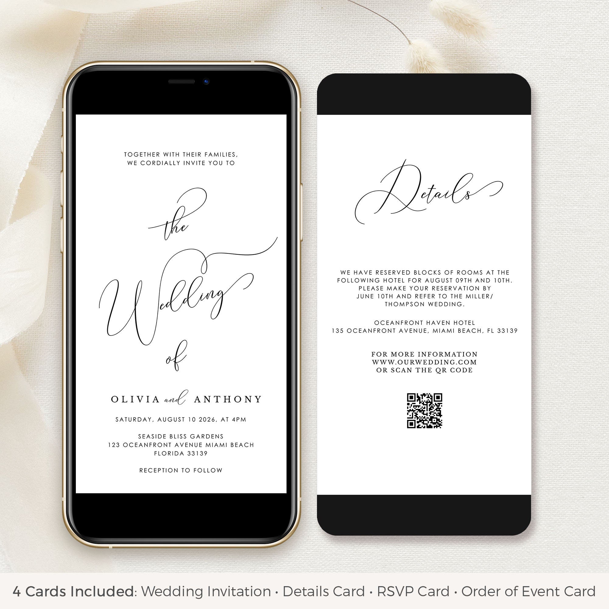 ELLA Digital Wedding Invitation with Rsvp