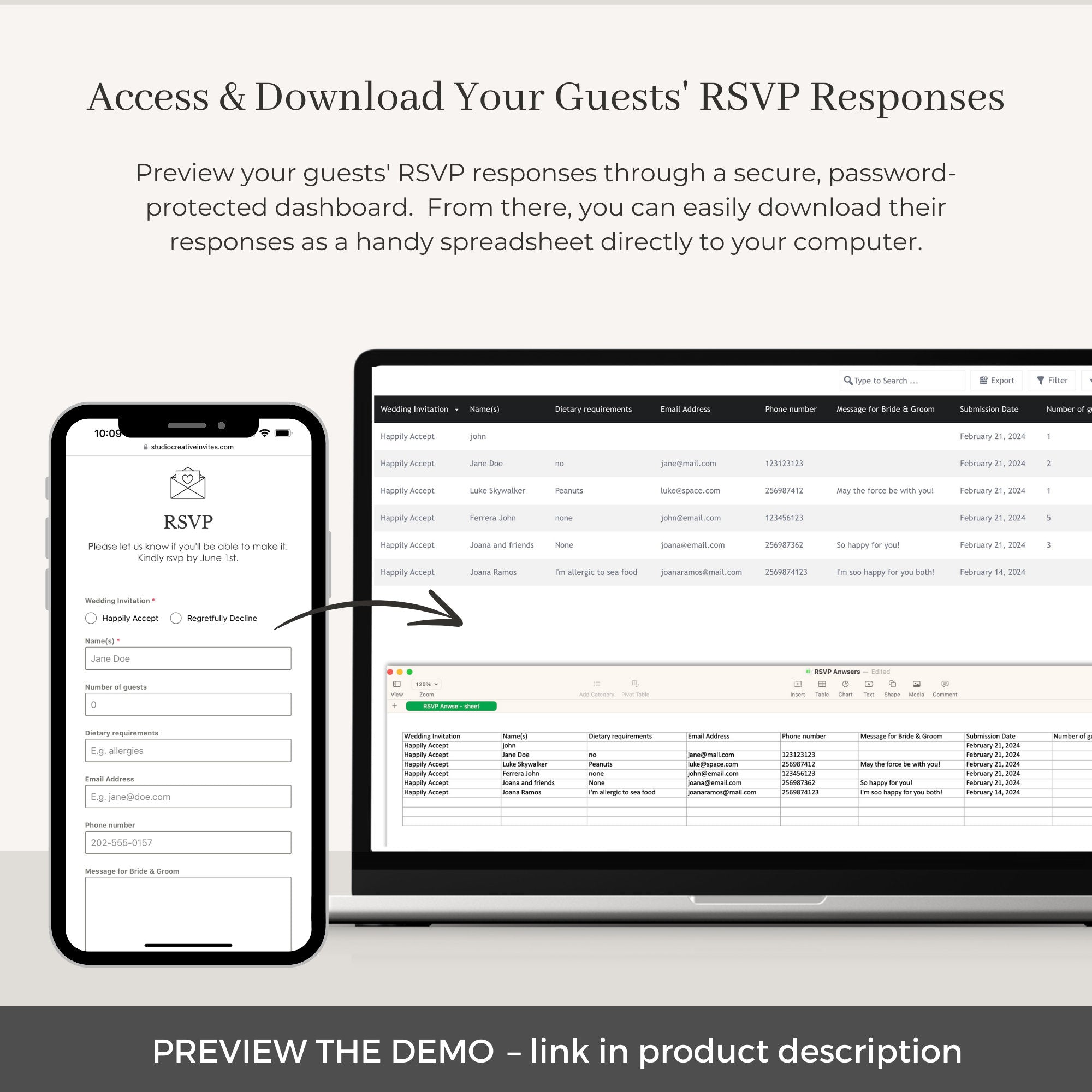 Webpage with Online RSVP – Premium Upgrade for Digital Invites