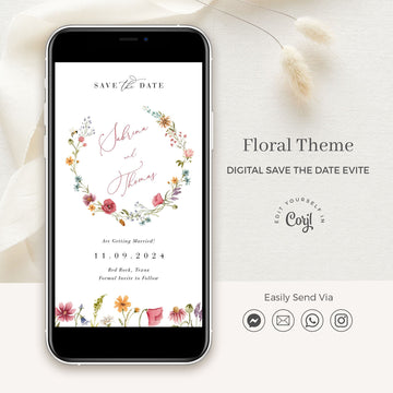 APRIL Digital save the Date Flowers
