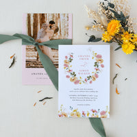 JUNE Floral Wedding Invitation Card with Rsvp