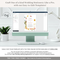 JUNE Printable Wedding Invitation Flower Design