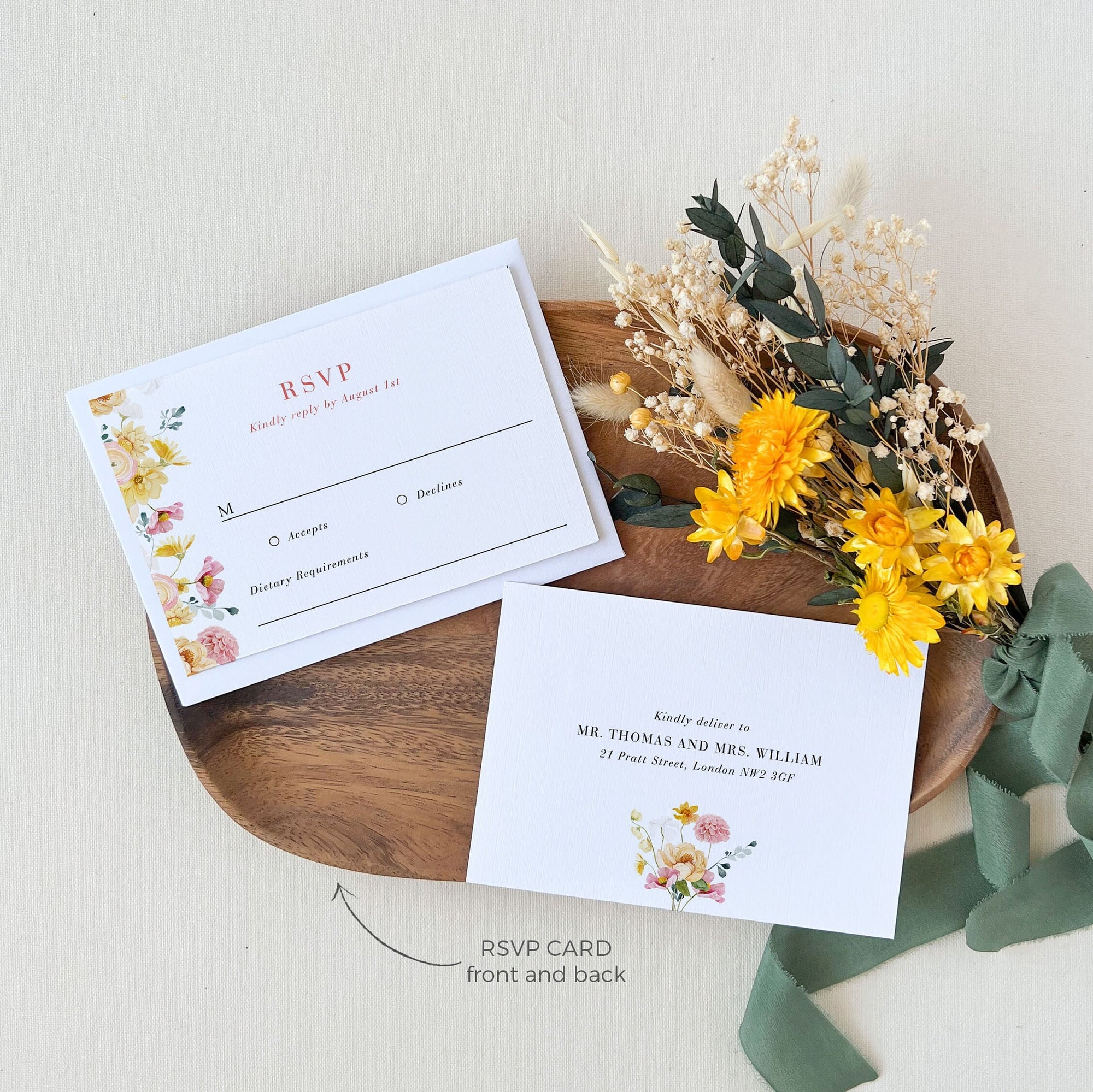 JUNE Floral Wedding Invitation Suite Template