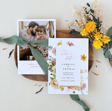 JUNE Printable Save the Date Flowers