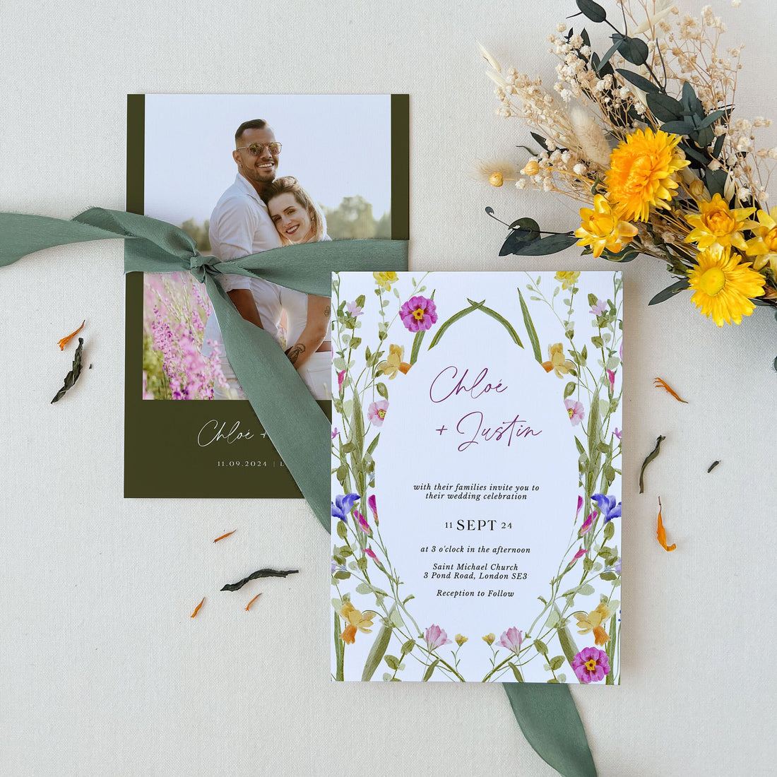 CHLOÉ Flower Wedding Invitation Template
