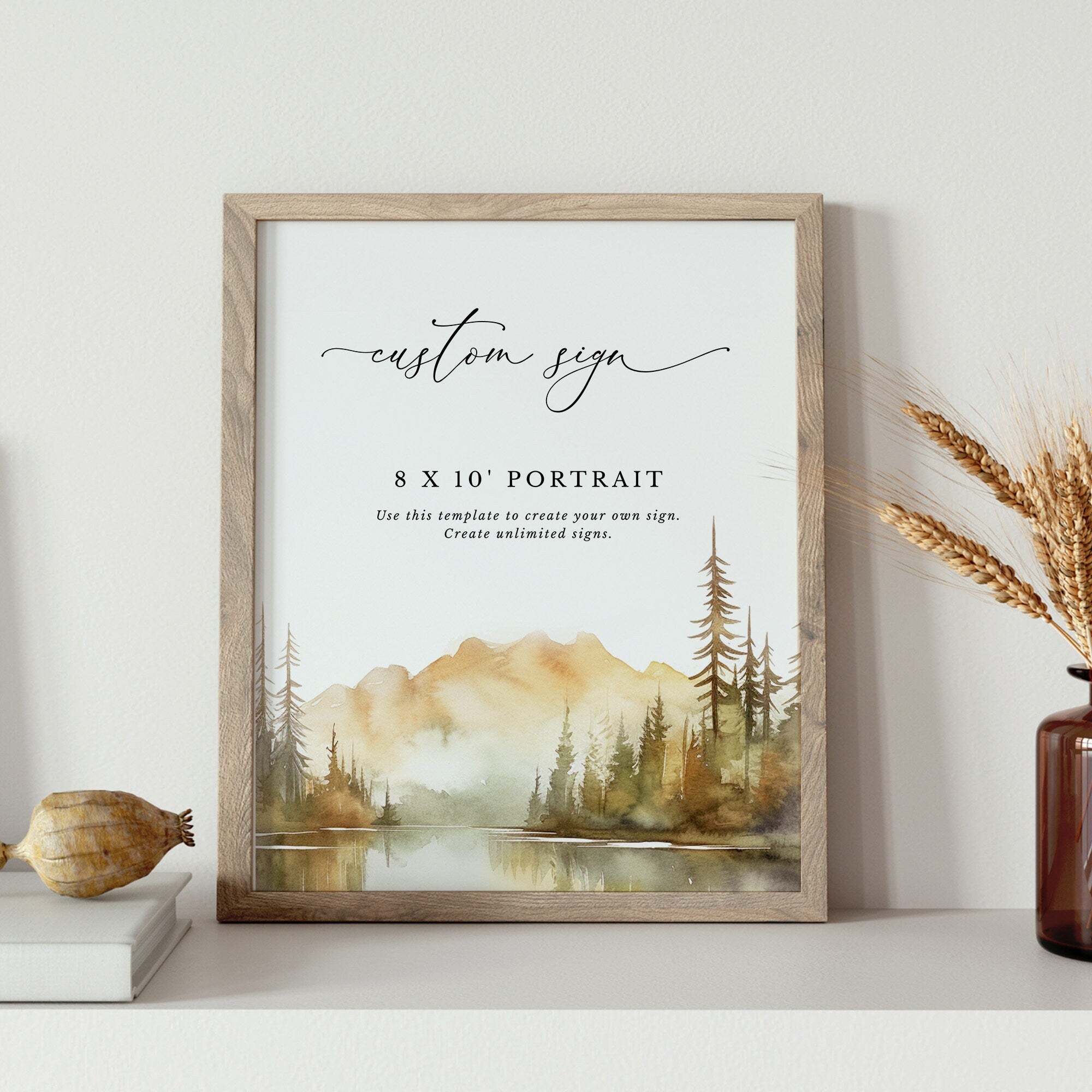 ARNA Fall Mountain Small Wedding Sign Template