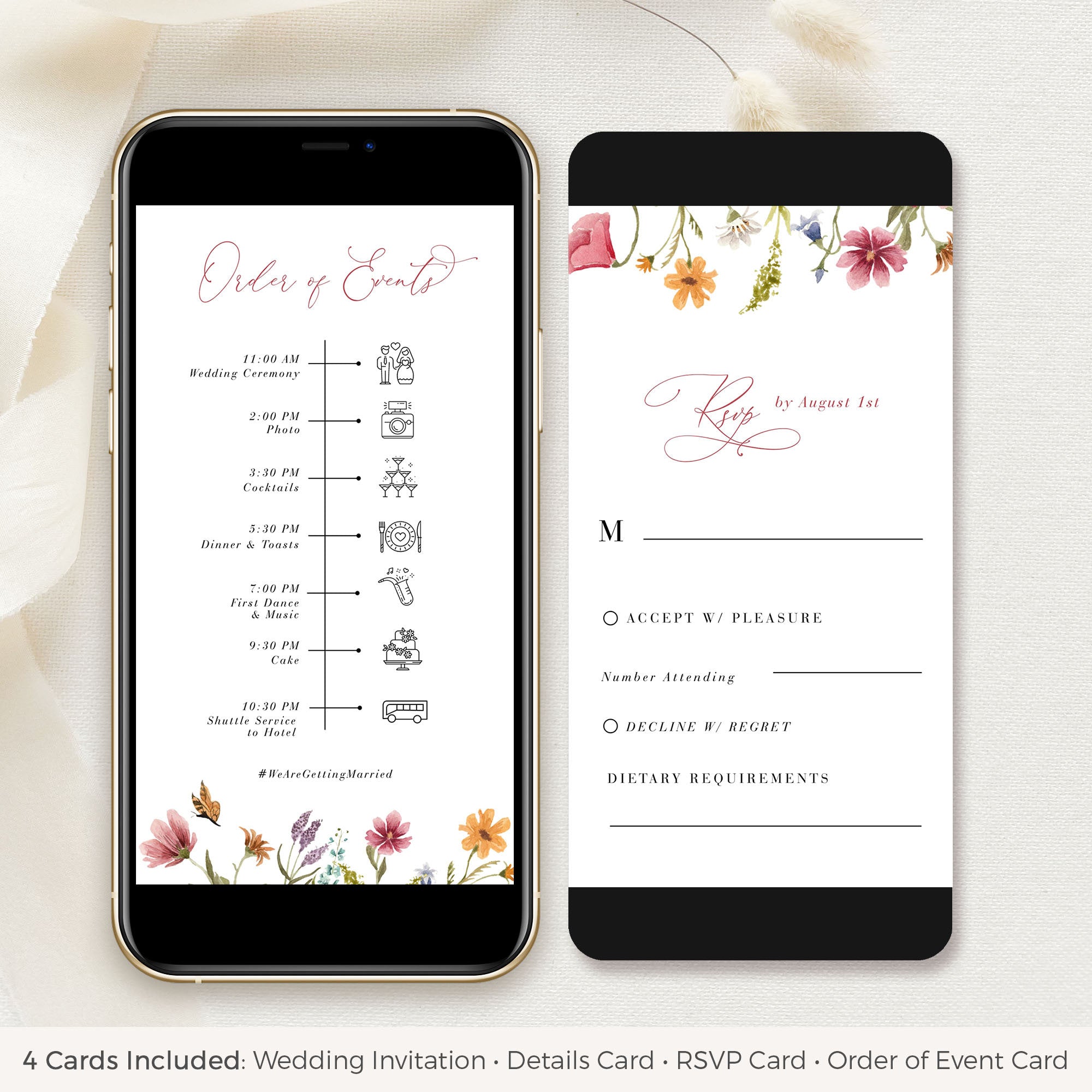 APRIL Static Digital Wedding Invitation (Image/PDF) – Creative Things ...