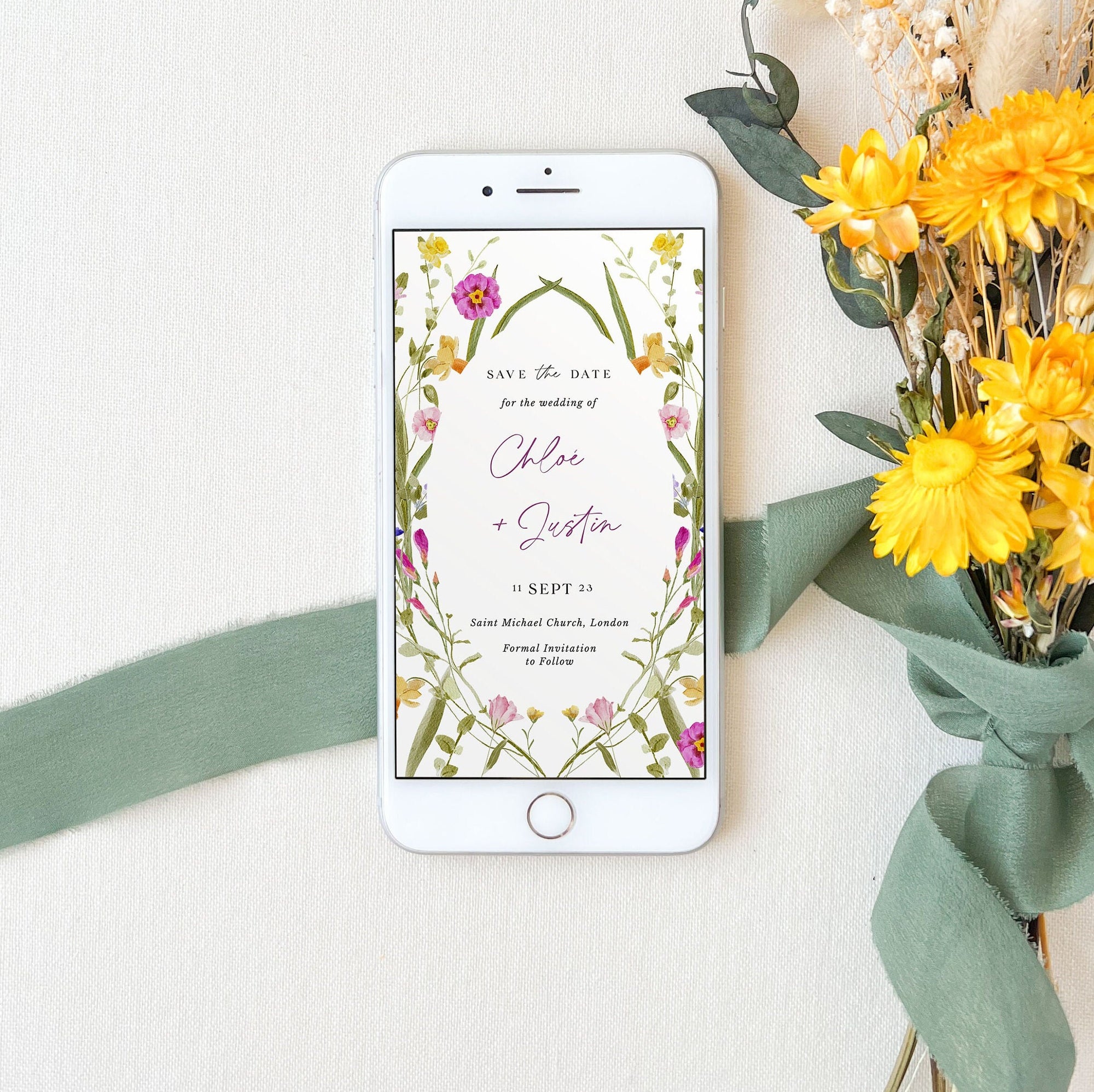 CHLOÉ Digital Save the Date Flowers