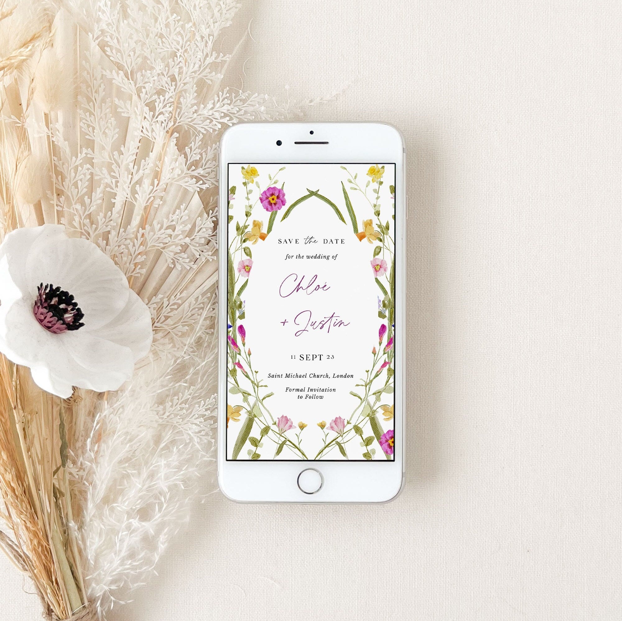 CHLOÉ Digital Save the Date Flowers
