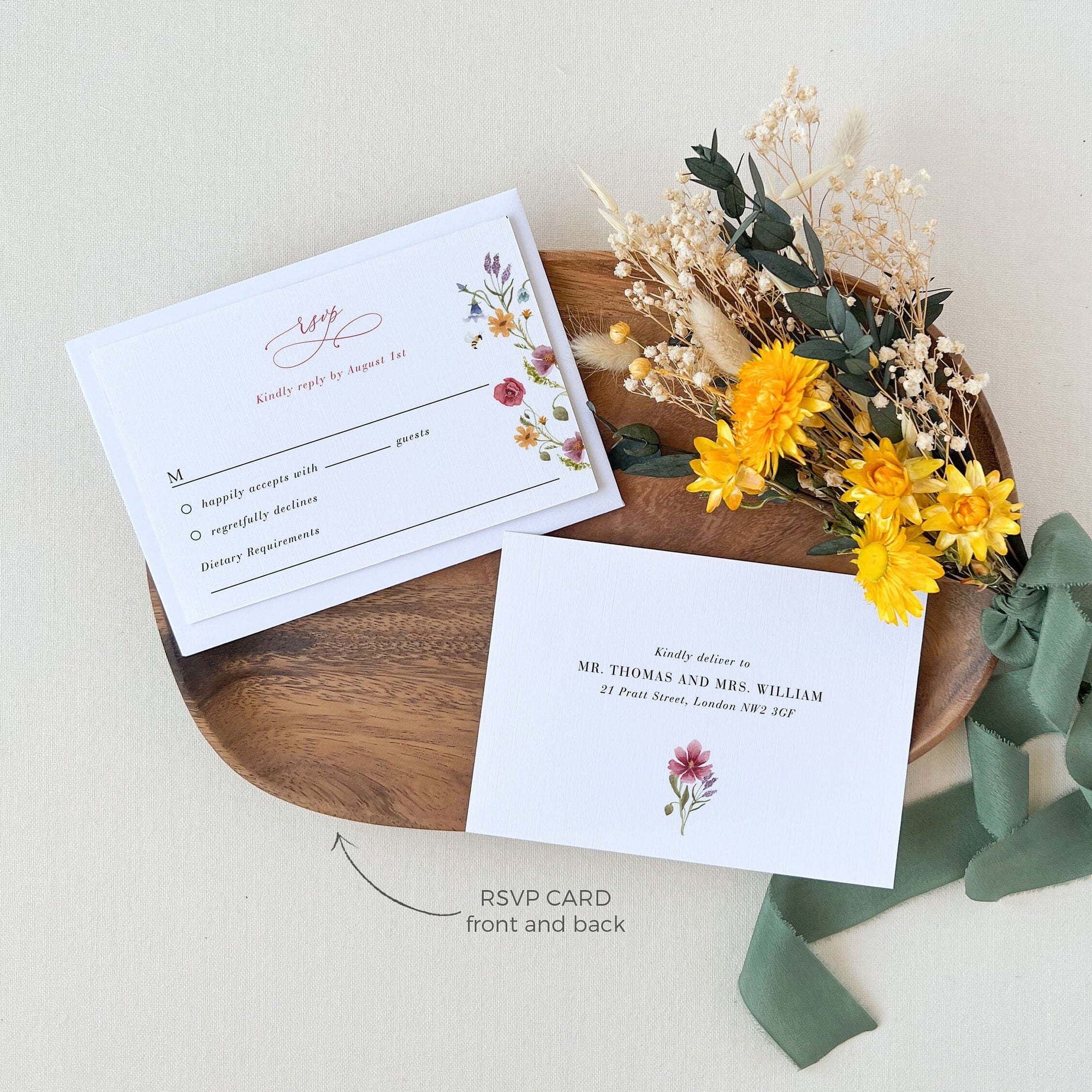APRIL Floral Wedding Invitation Set Template