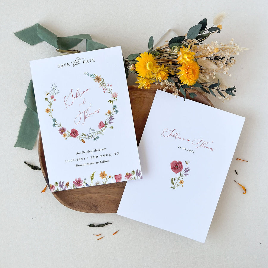 APRIL Wildflower Save the Date Template
