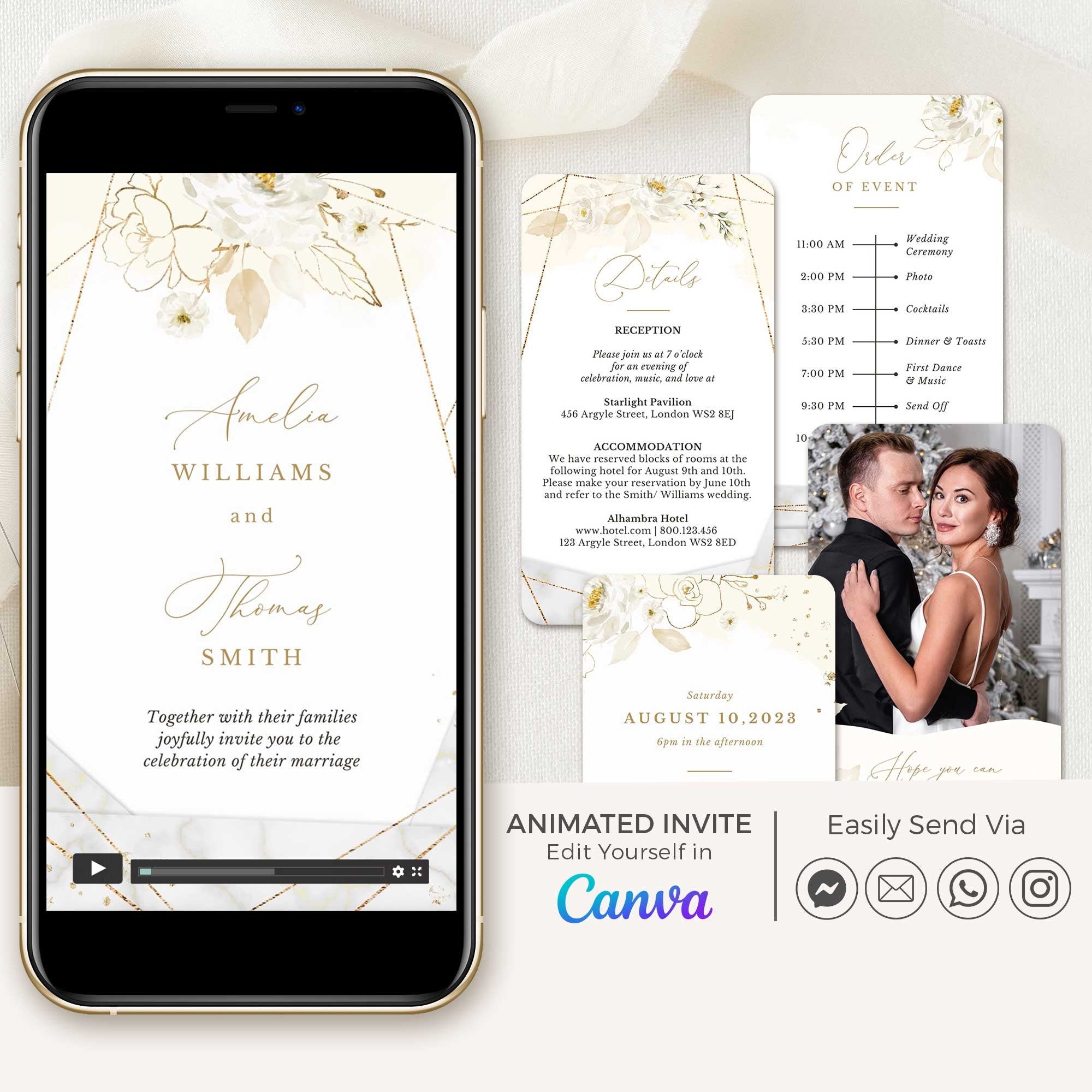 DORA Elegant Wedding Invitation Video Template