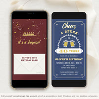 Cheers and Beers Invitation for Men