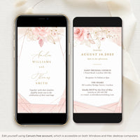 AURORA Rose Gold Animated Wedding Invitation Video Template