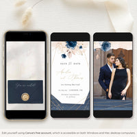 ANTEA Blush & Navy Animated Save the Date Video Template