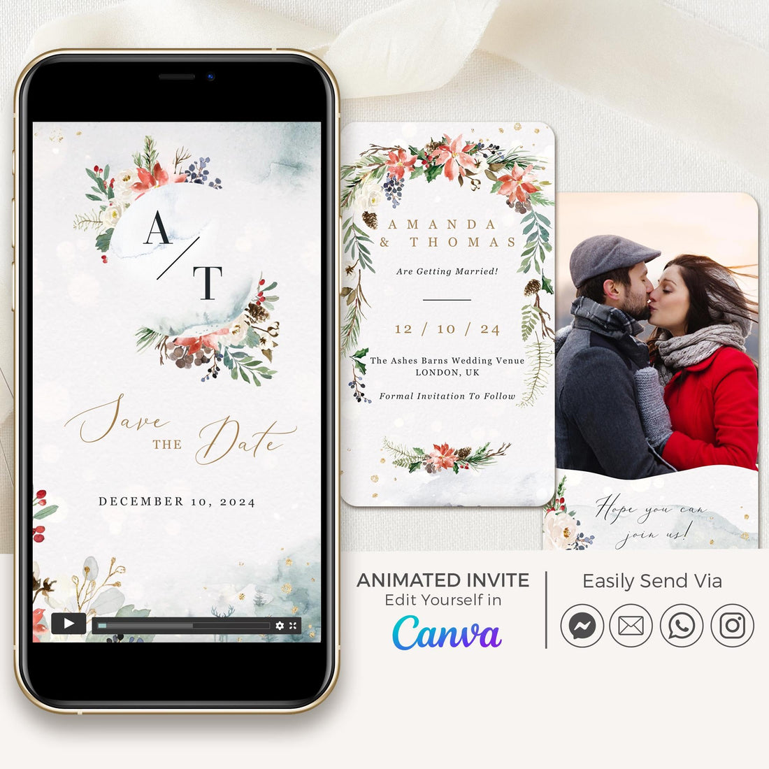 NATALIA Christmas Save the Date Video Template