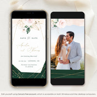 ANTEA Blush & Emerald Save the Date Video Template