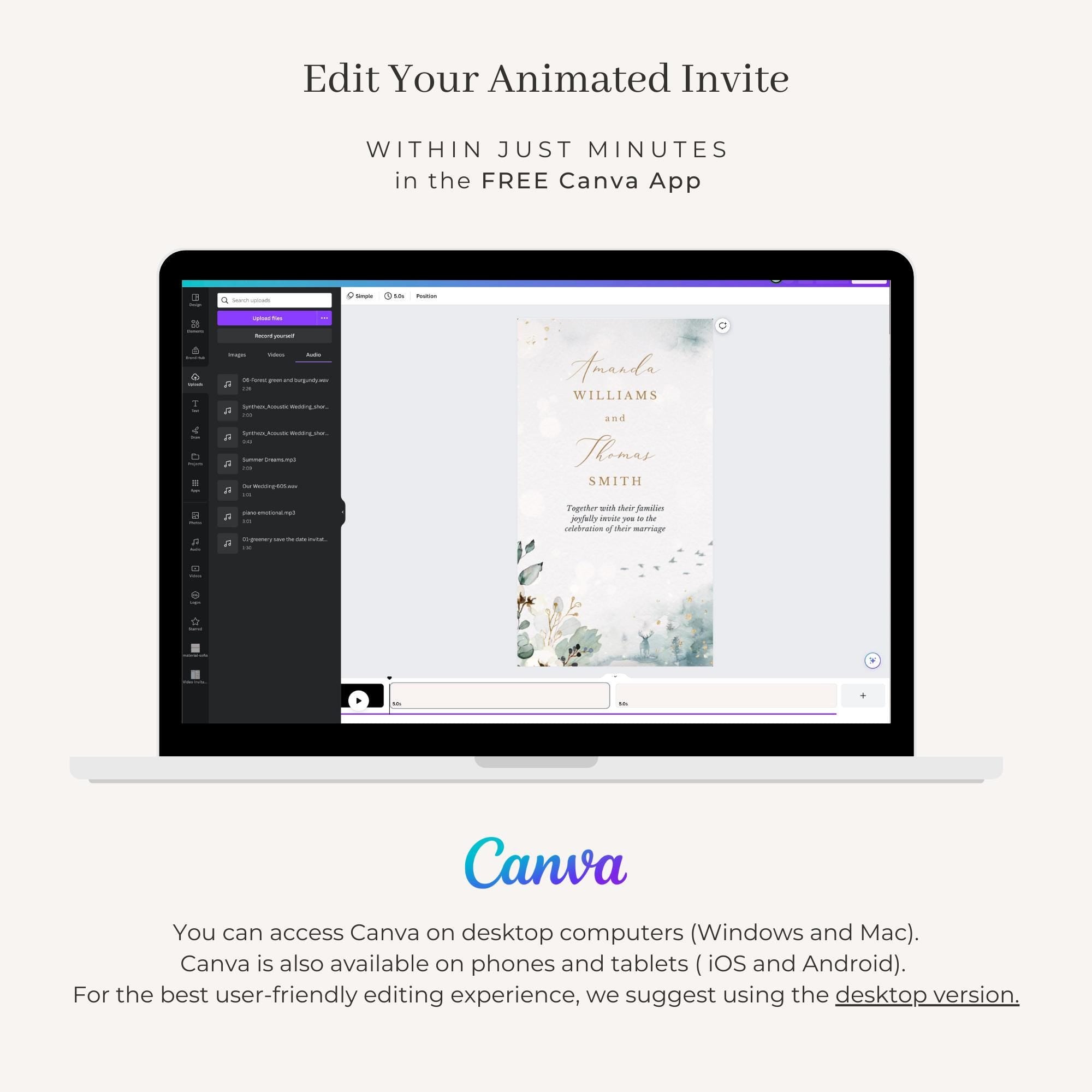 NEVE Winter Wedding Invitation Video Template