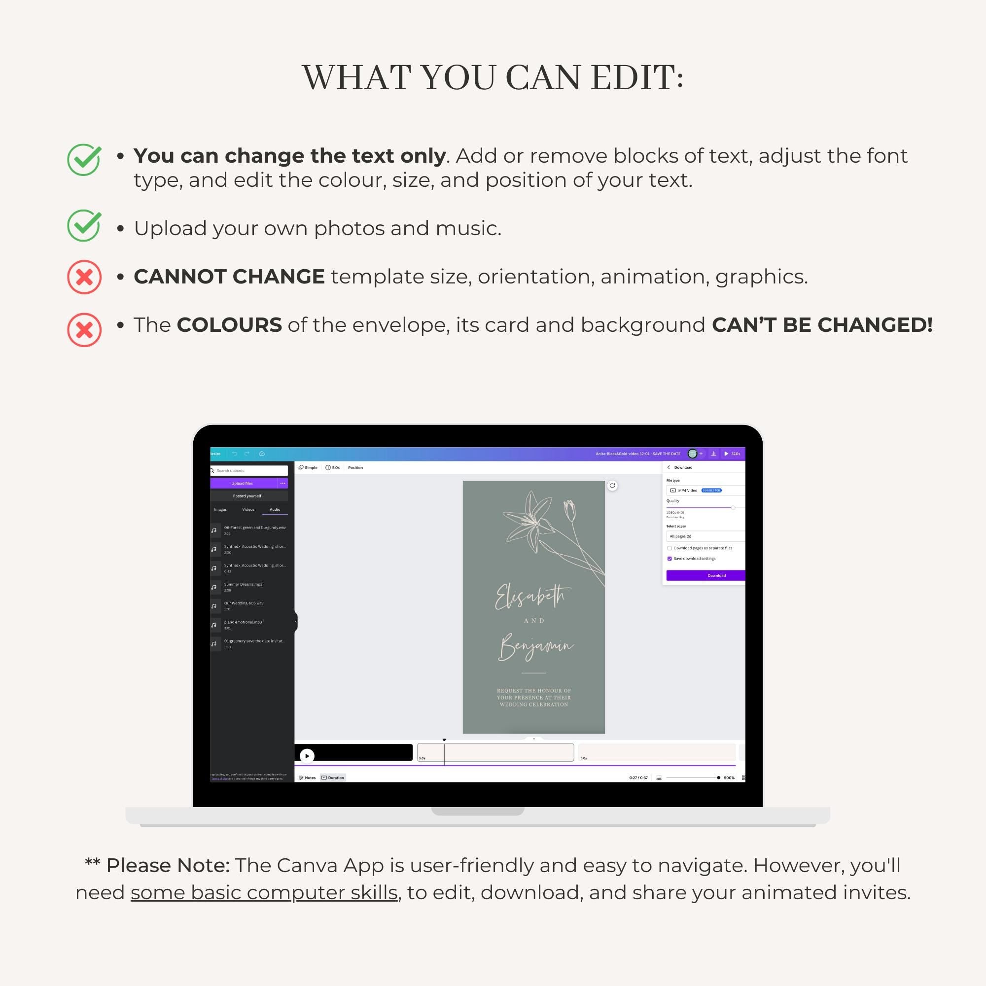 GIGLIOLA Sage &amp; Blush Wedding Invitation Video Template