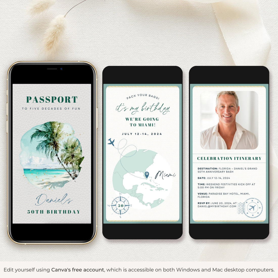 Tropical Passport Birthday Invitation VideoTemplate