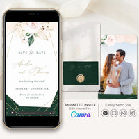 ANTEA Blush & Emerald Save the Date Video Template