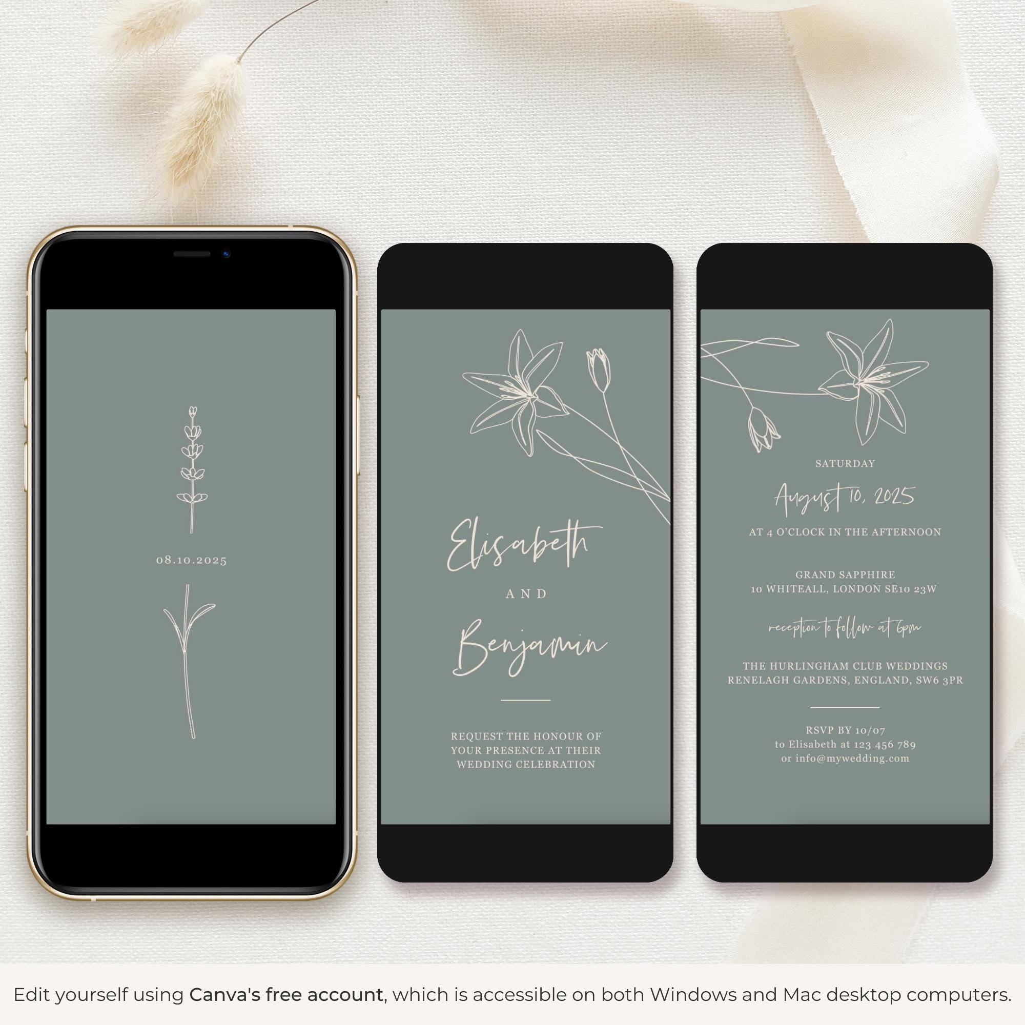 GIGLIOLA Sage &amp; Blush Wedding Invitation Video Template