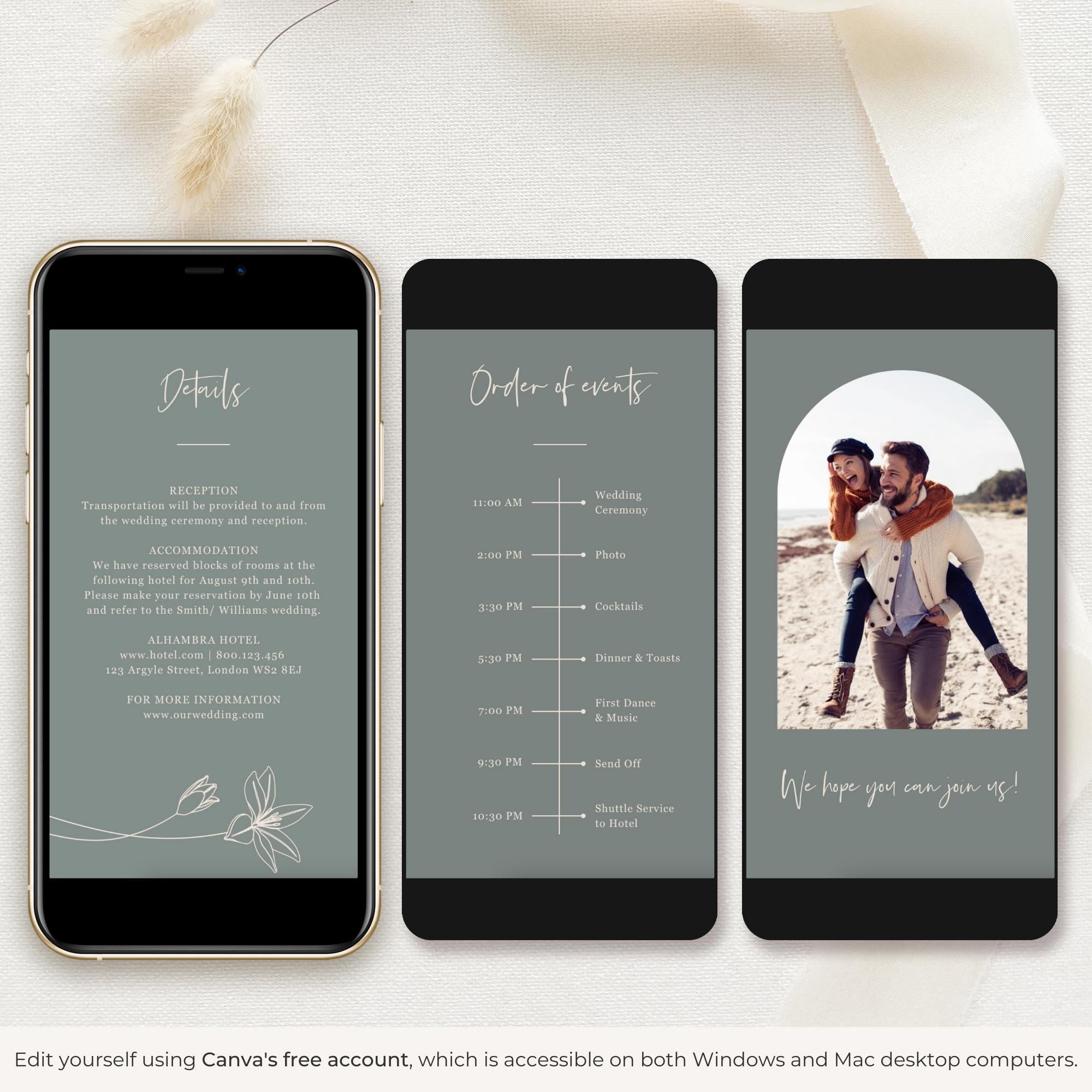 GIGLIOLA Sage &amp; Blush Wedding Invitation Video Template