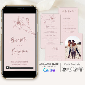 GIGLIOLA Pink Wedding Invitation Video Template