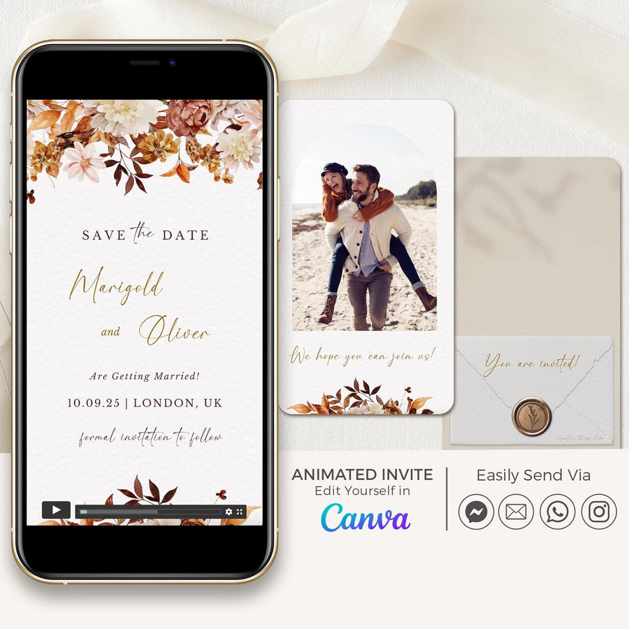 MARIGOLD Fall Boho Save the Date Video Template