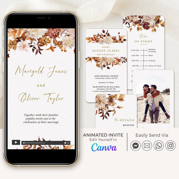 MARIGOLD Fall Boho Wedding Invitation Video Template