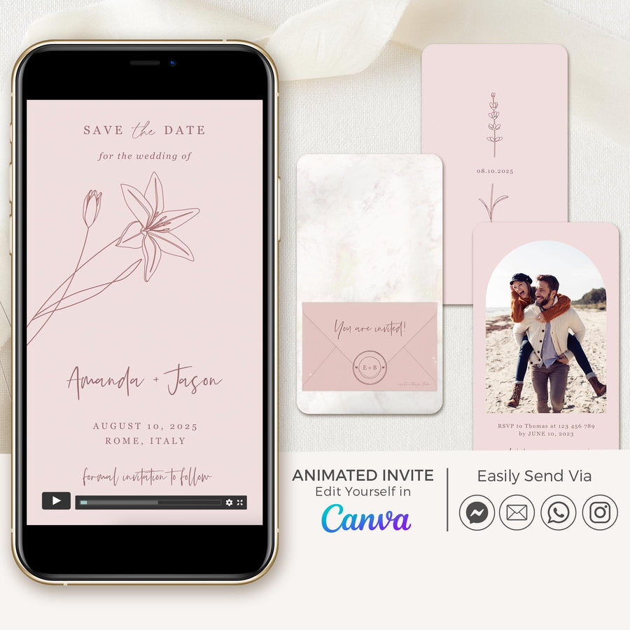 GIGLIOLA Pink Save the Date Video Template