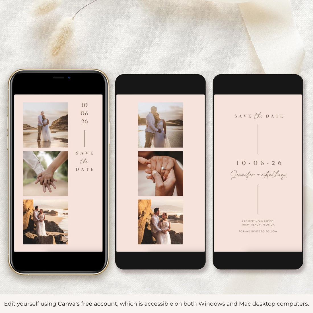 LAURA Blush Pink Save the Date Video Template