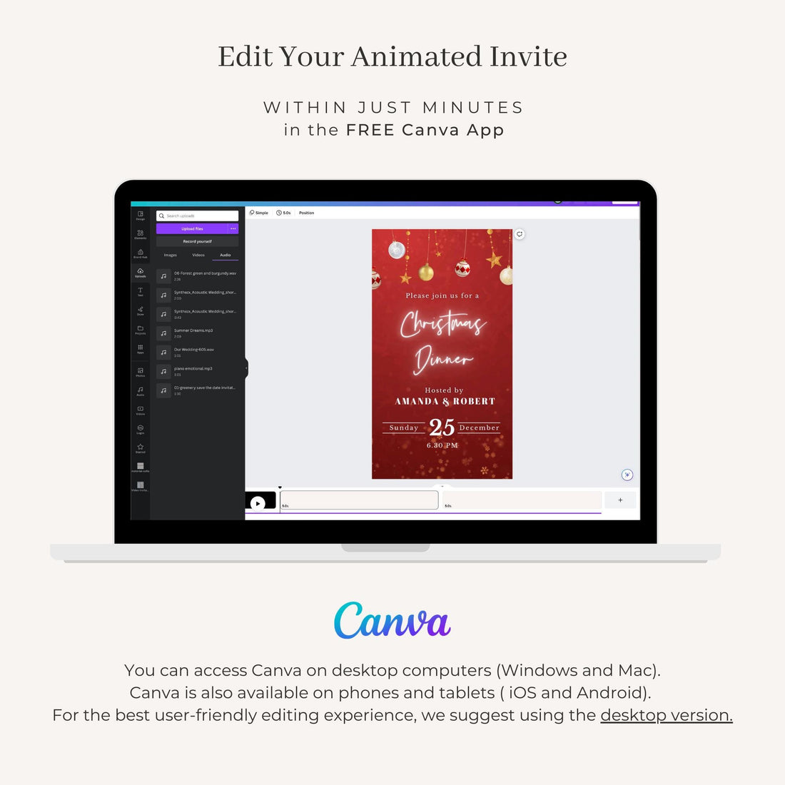 Animated Christmas Invitation Video Template