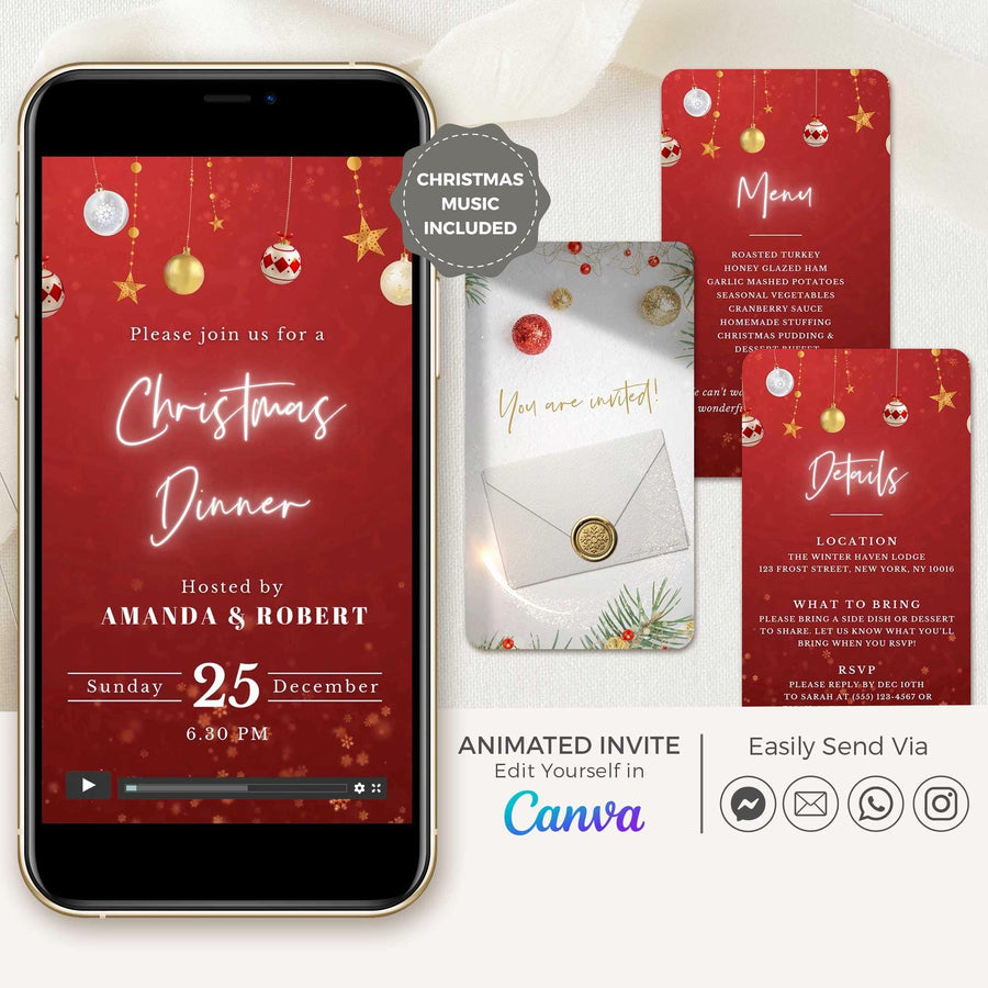 Animated Christmas Invitation Video Template