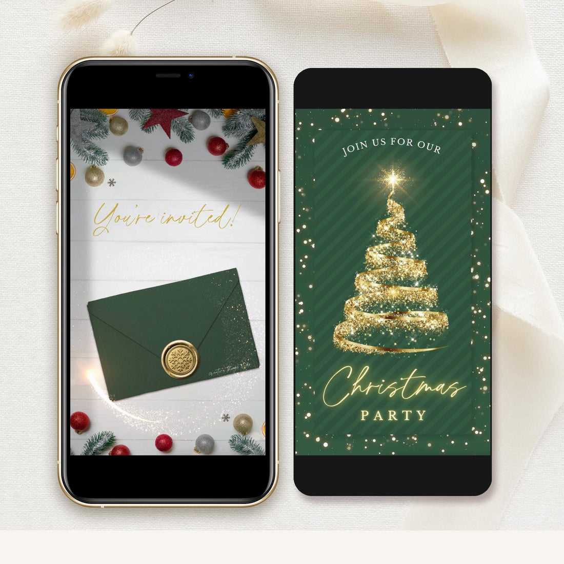 Christmas Tree Invitation Animated - Green