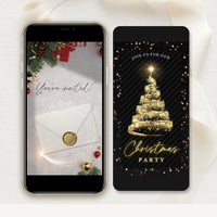 Christmas Tree Invitation Animated - Black